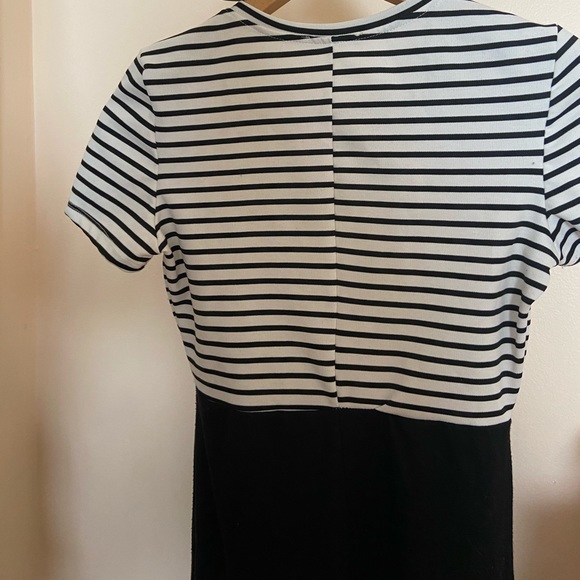 Zara Black and White Striped mini skater Dress - Picture 5 of 7